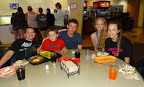 Youth were involved in lots of activities for their 4-day Mission u
experience - including being with friends during meals.